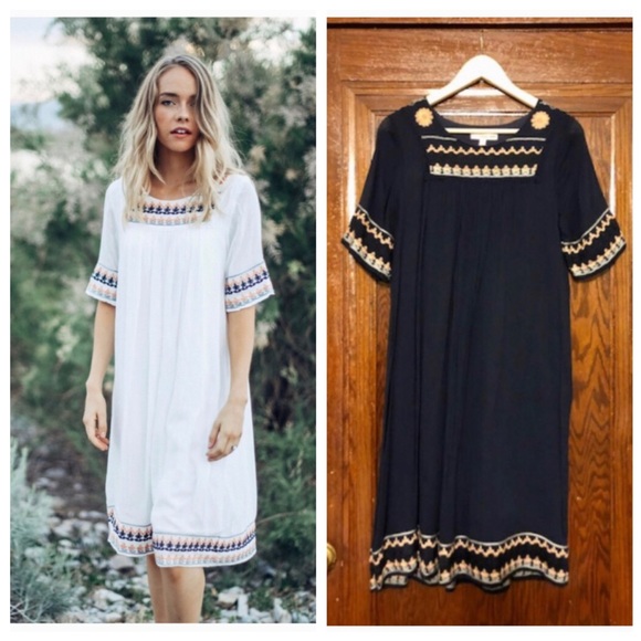 orange creek Dresses & Skirts - Orange Creek Embroidered Short Sleeve Midi Dress